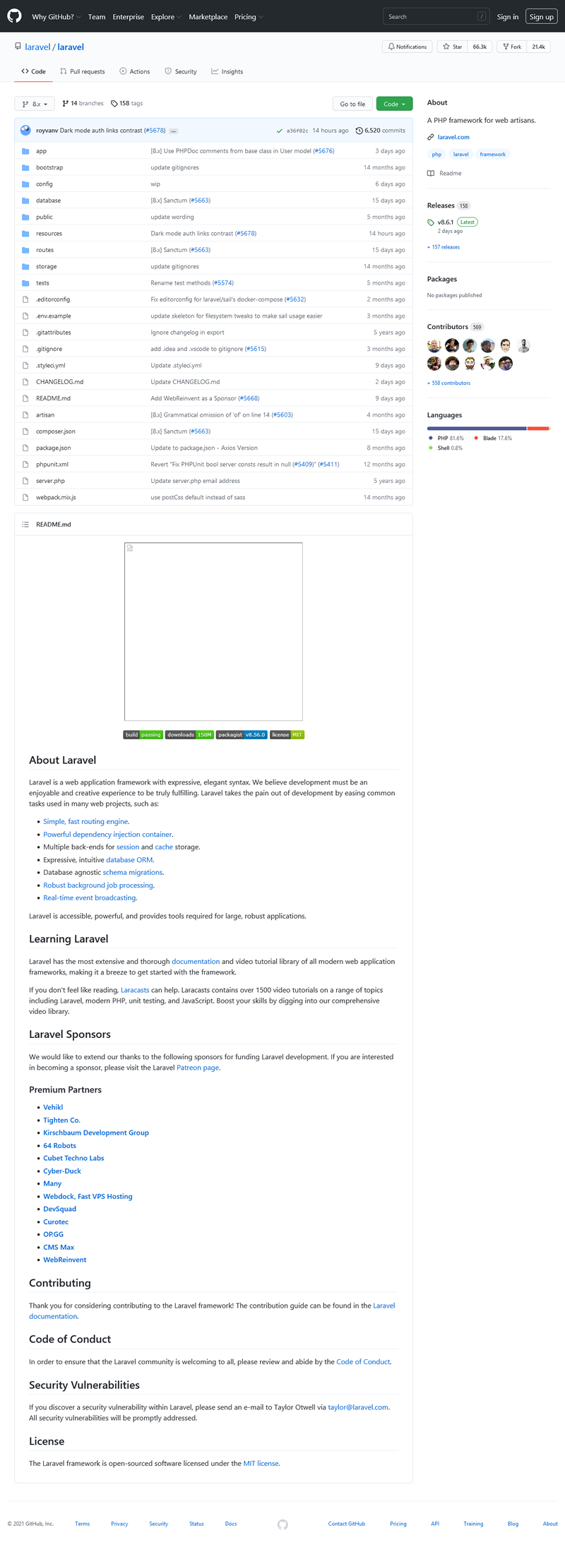 LaravelWeb应用程序框架v8.6.0-ss-资源站