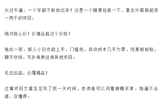 毛小白：牛逼复制赚钱术，持久收入极品闷声发财项目-资源站